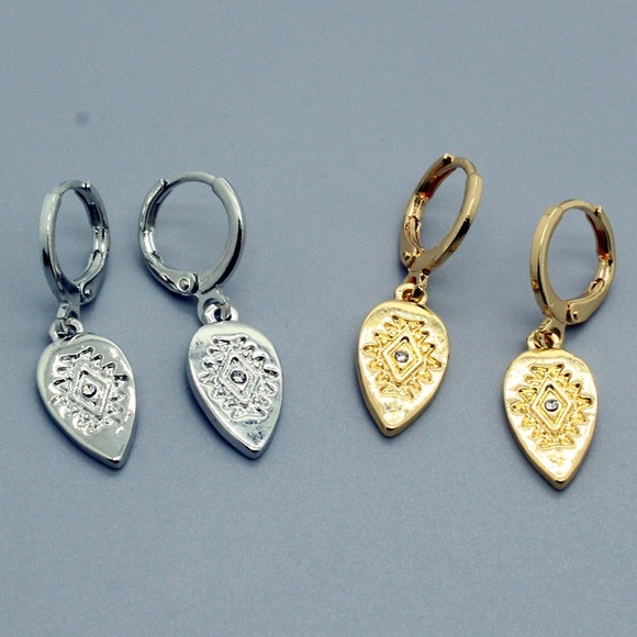 Gold and Silver Plated Minimalist Earrings - Picture 2 of 5